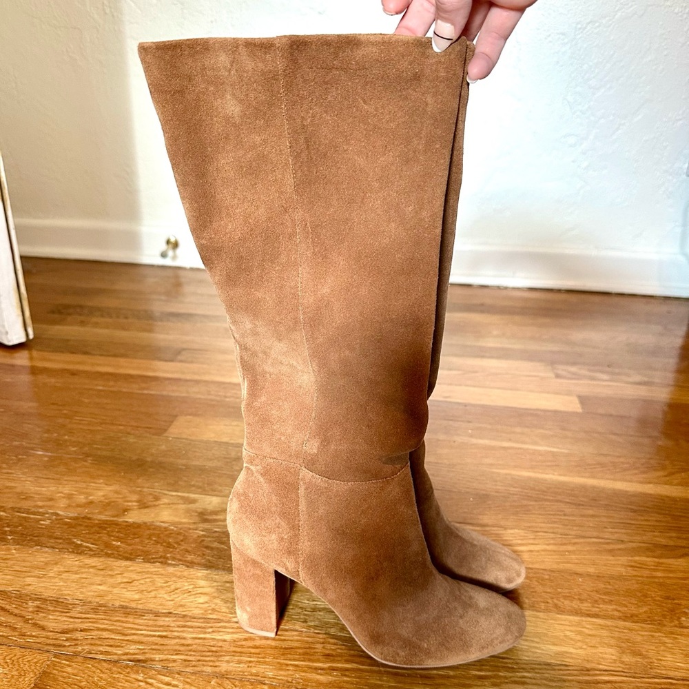 Chinese Laundry Kraft Honey Suede Knee High Boots